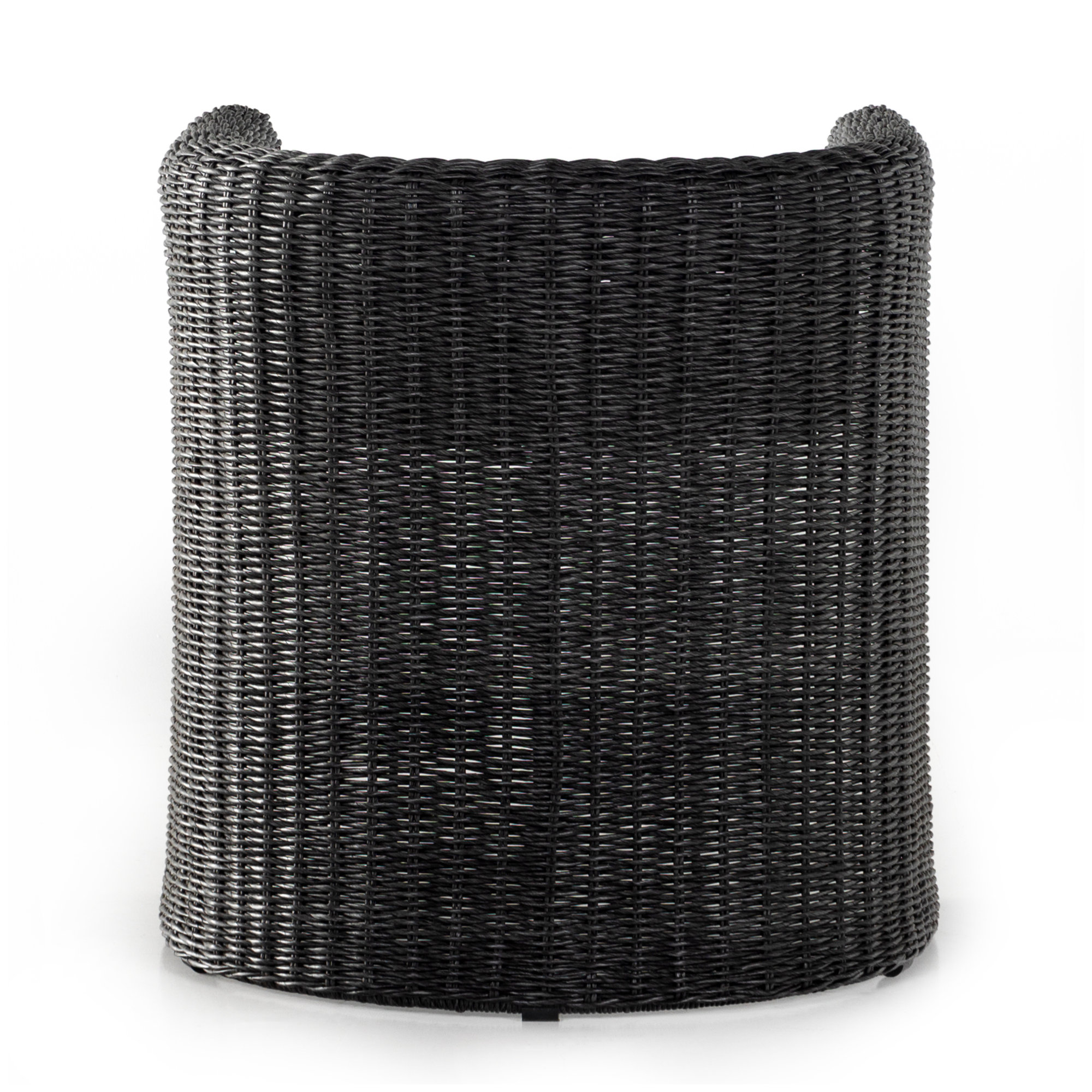 Madelena Wicker Patio Dining Armchair, Vintage Coal