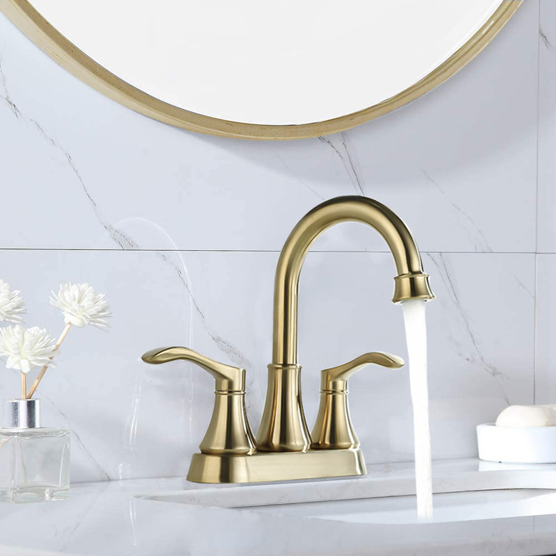 Rolfe 2-handle Bathroom Faucet with Drain Assembly, Brushed Gold