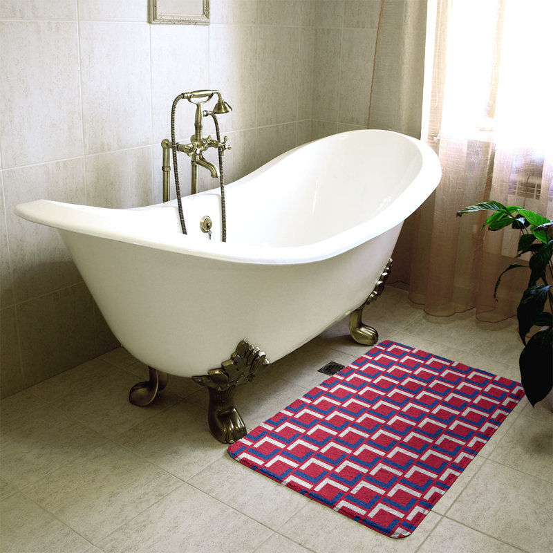 Tapis pour salle de bain Baltimore, l 17 po x L 24 po, Rouge / bleu / blanc