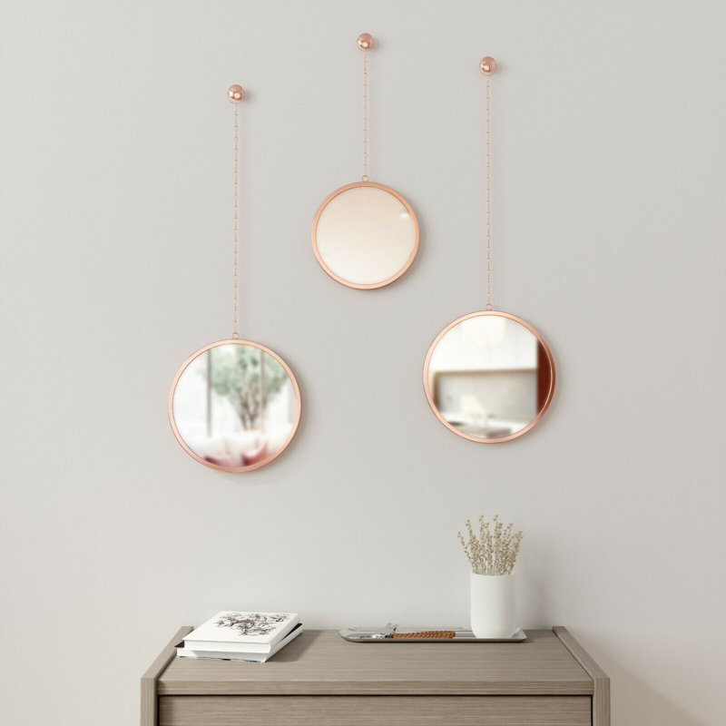 Winn Metal Flat Wall Mirror, Copper