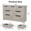 Commode 7 tiroirs - Commode en bois gris avec poignées intégrées - Rangement pour la chambre à coucher, le salon, la chambre de bébé, le couloir, gris-1620322405