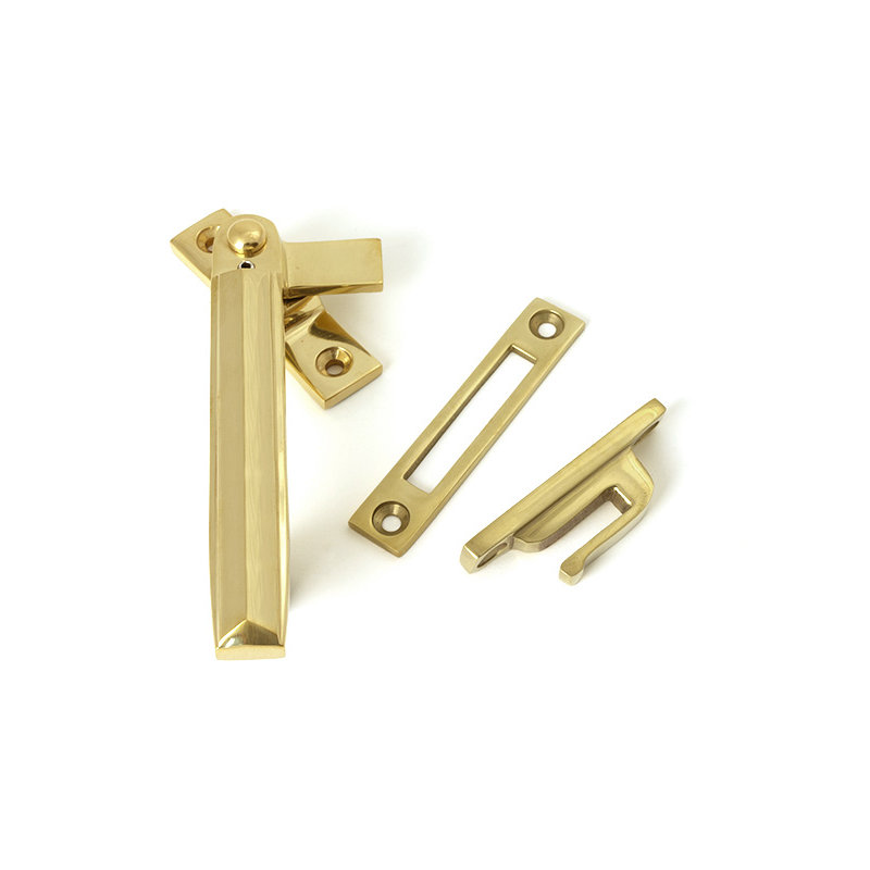 Art Deco Locking Fastener - LH, Polished Brass