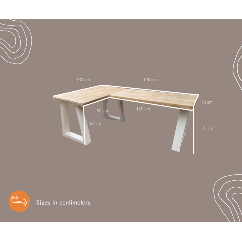 Agirta Commercial Use Rectangle Writing Desk, White, Industrial Wood, 75" H x 160" W x 70" D