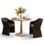 Ensemble de table de salle à manger pour 2 personnes avec table ronde et 2 fauteuils rembourrés en chenille-1047724798