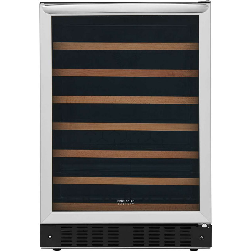 Stainless Steel Freestanding Wine Cooler with Glass Door and LED Lighting