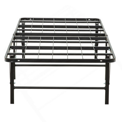 Base de lit en métal, base de lit simple pour chambre d'enfant, chambre d'amis, noir