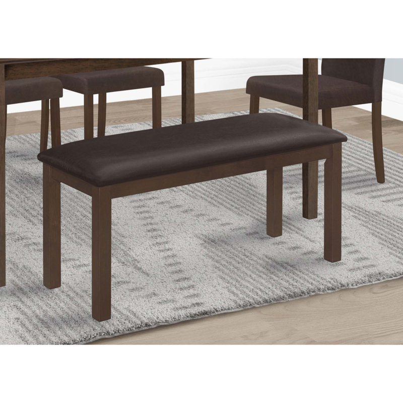 Jeanny Faux Leather Upholstered Bench, 19.5" H x 42.25" W x 16.25" D, Brown, Brown