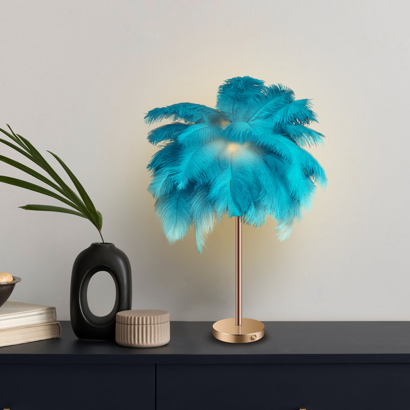Lampe de table DEL avec interrupteur tactile, Bleu sarcelle