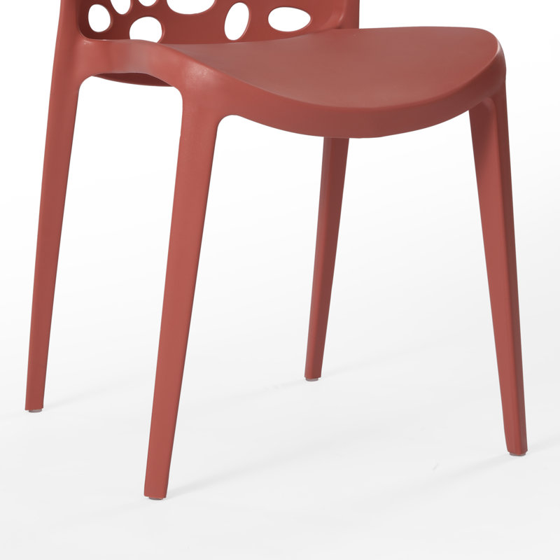 Chaise de salle à manger d'extérieur empilable (ensemble de 2), Rouge