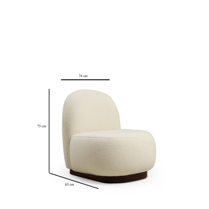 Fauteuil de chambre à oreilles en polyester 29,13 po, Polyester blanc