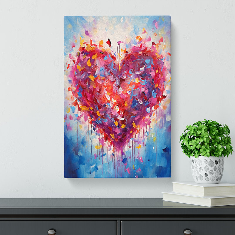 Love Heart Impressionism Art - No Frame Print, 76cm H x 50cm W x 3cm D