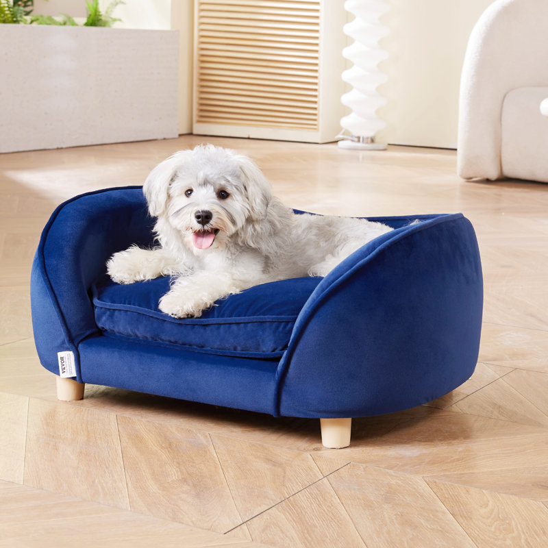 Velvet Pet Bed, Blue