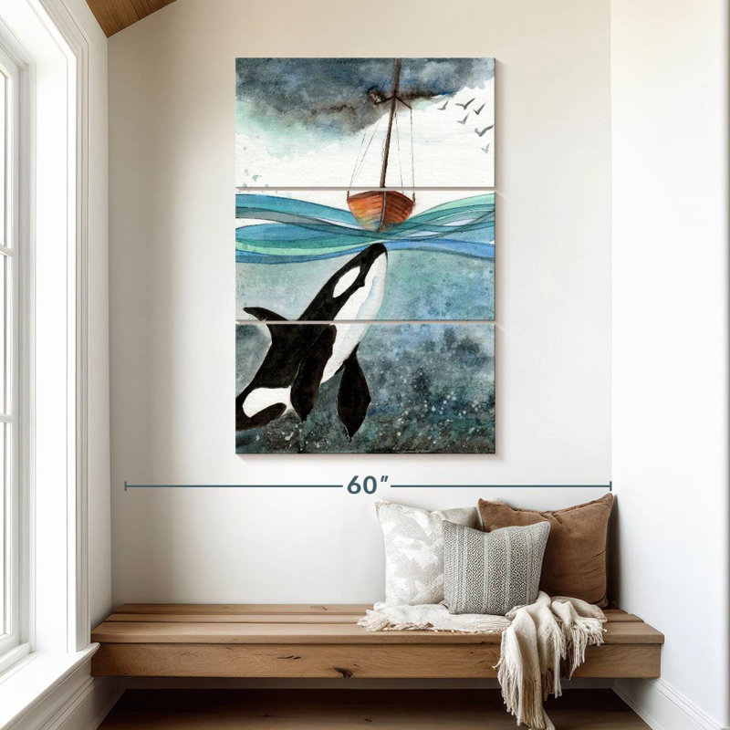 Brampt Whale Under Boat, 50" H x 32" W