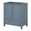 Base de meuble-lavabo de 30 po en bleu, bois massif et armoire de style moderne avec tiroir à portes, tablette réglable, base d'armoire bleue à assembler requise, captivante et tableau, pour le rangement-1921747753