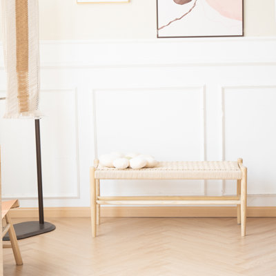 Banc en bois massif avec rangement pour chaussures Everill