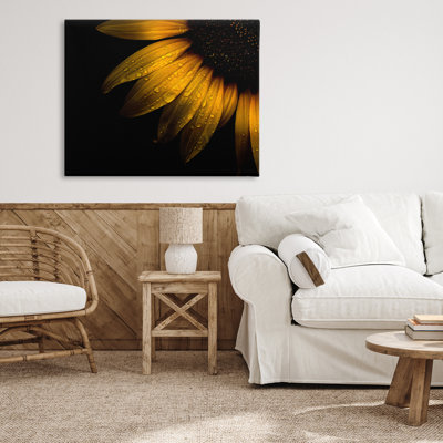 Gouttelettes d'eau sur toile de tournesol, conception par Brian Carson
