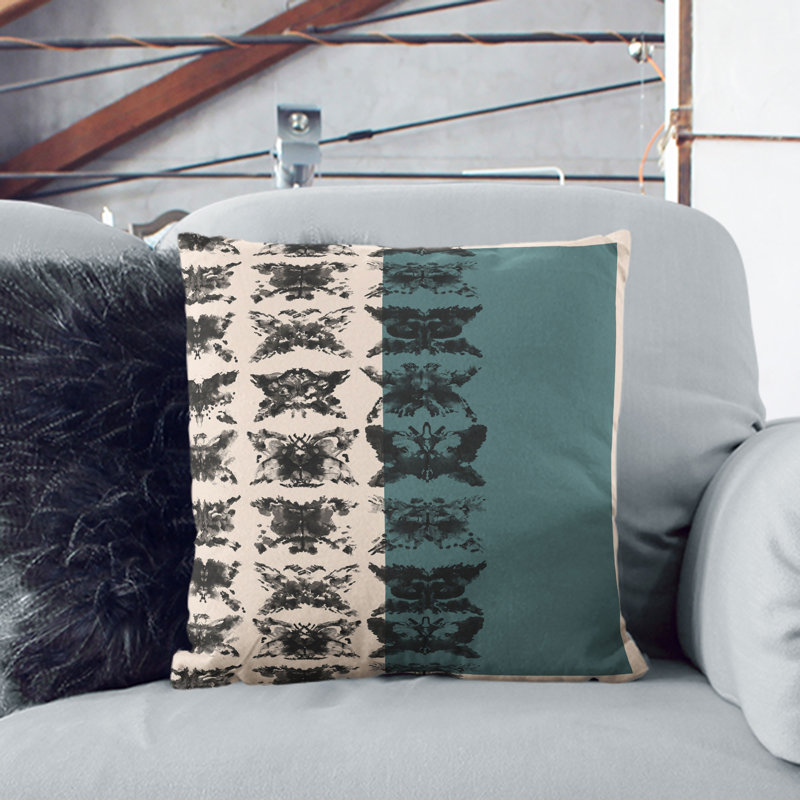 Block Print No.3 Square Throw Cushion, 55cm H x 55cm W x 20cm D