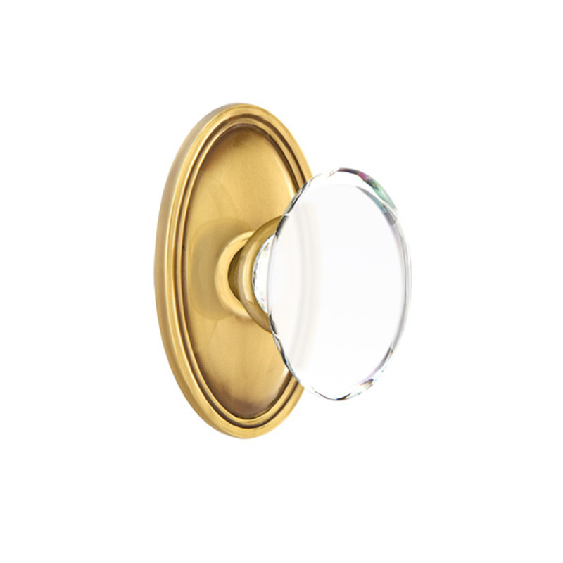 Passage Hampton Knob with Oval Rose, French Antique Brass