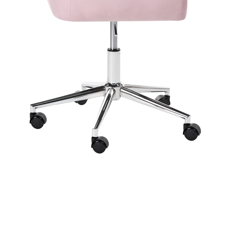 17 Stories Velvet Office Chair, Pink
