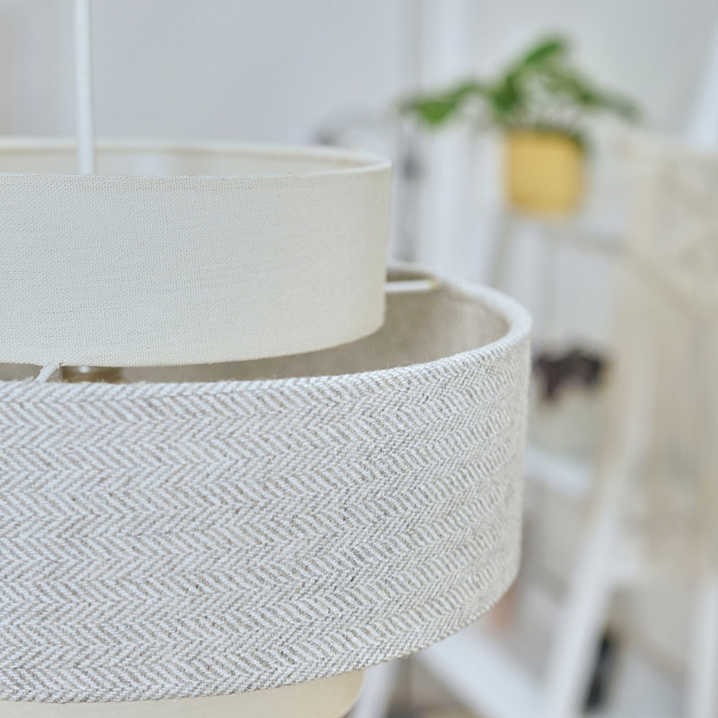 Kofel 2-Light Unique Tiered Lamp Shade, Cream, Cream