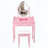 Pink Princess Vanity Desk Set with LED Light Mirror, 4 Drawers and Stool-801802205