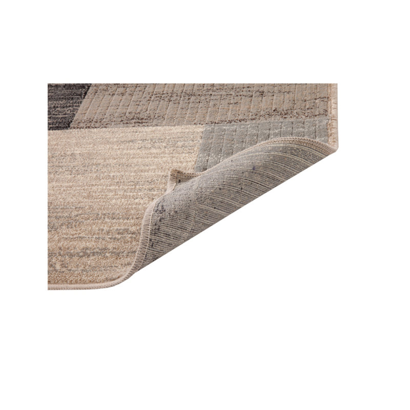 Tapis gris anthracite / ivoire / gris Stella
