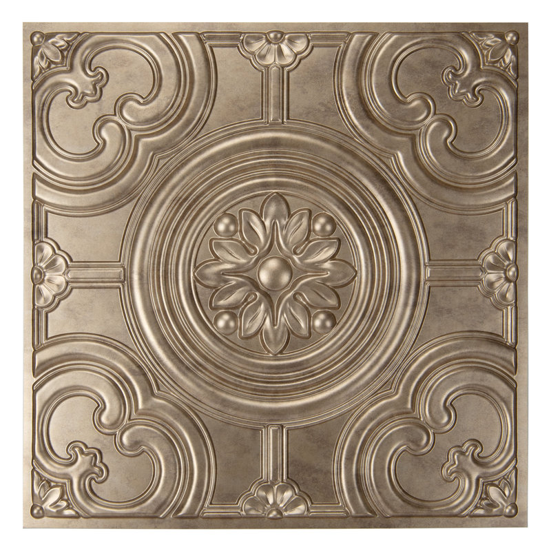 Paquet de 12 tuiles de plafond de 24 po x 24 po, panneaux de plafond à coller 3D en PVC (48 pieds carrés / caisse)