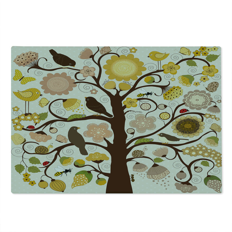 Planche à découper Ambesonne Garden Art grande taille éléments botaniques chocolat jaune foncé