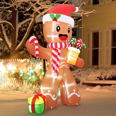 Décoration de cour intérieure gonflable 8 pi avec lumières à DEL pour décoration intérieure de Noël