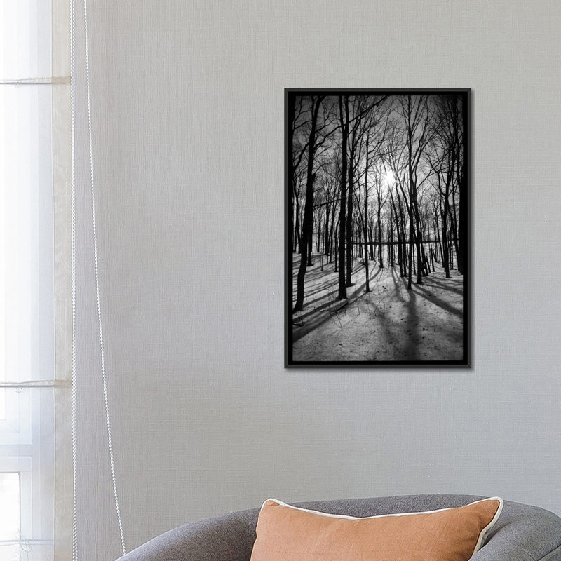 Reproduction d’art sur toile tendue scenic forest crêtes, H 26 po x l 18 po x P 1,5 po, Toile avec cadre noir, Pas de tapis