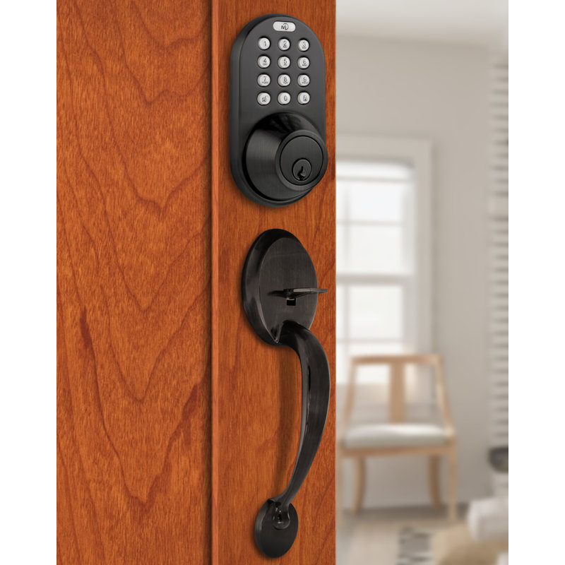 Oil Rubbed Bronze Electronic Deadbolt with Keypad and Handle