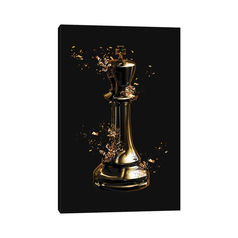 Broken King 1 Piece Wrapped Canvas Wall Art, 20.32 cm H x 30.48 cm W