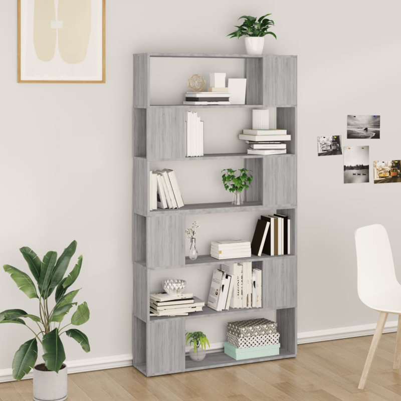 Eslow 188cm H x 100cm W Standard Bookcase, Grey Sonoma
