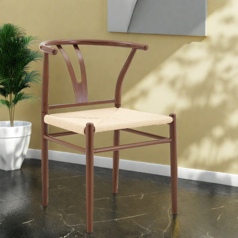 Chaises de salle à manger confortables, en métal et en corde de style industriel moderne pour la cuisine
