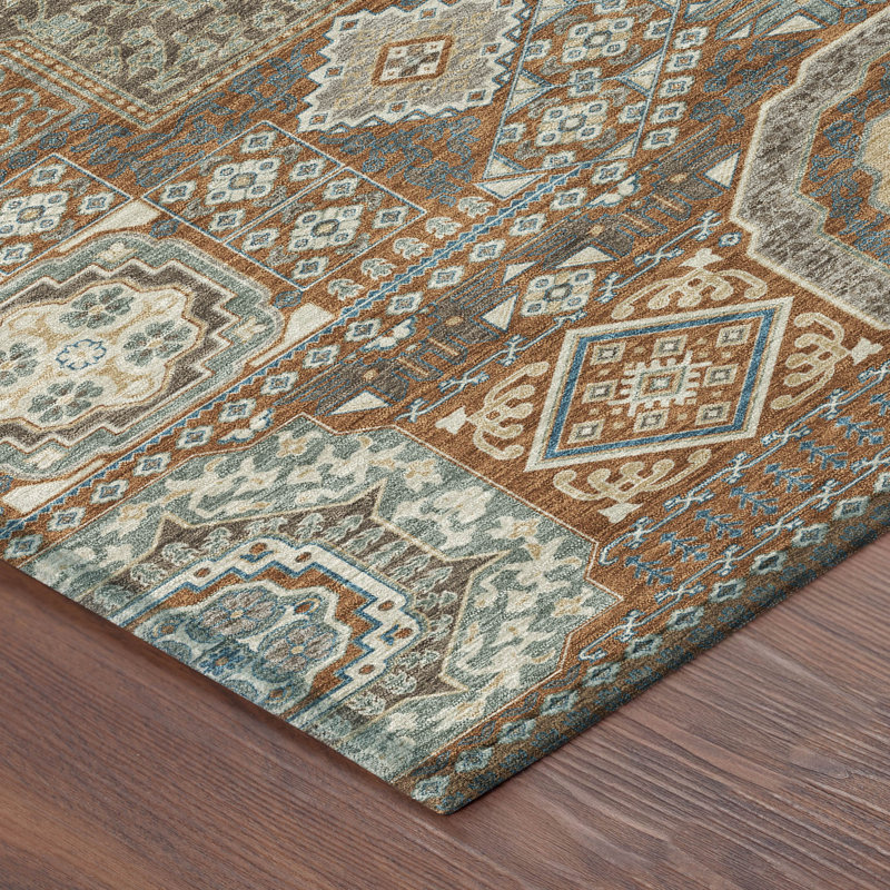 Machine Washable Indoor/Outdoor Chantille ACN2525 Traditional Rug, Runner 2'3" x 7'6", Paprika