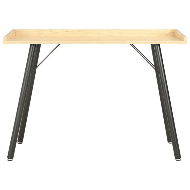Abiba Metal Base Writing Desk, Natural/Black