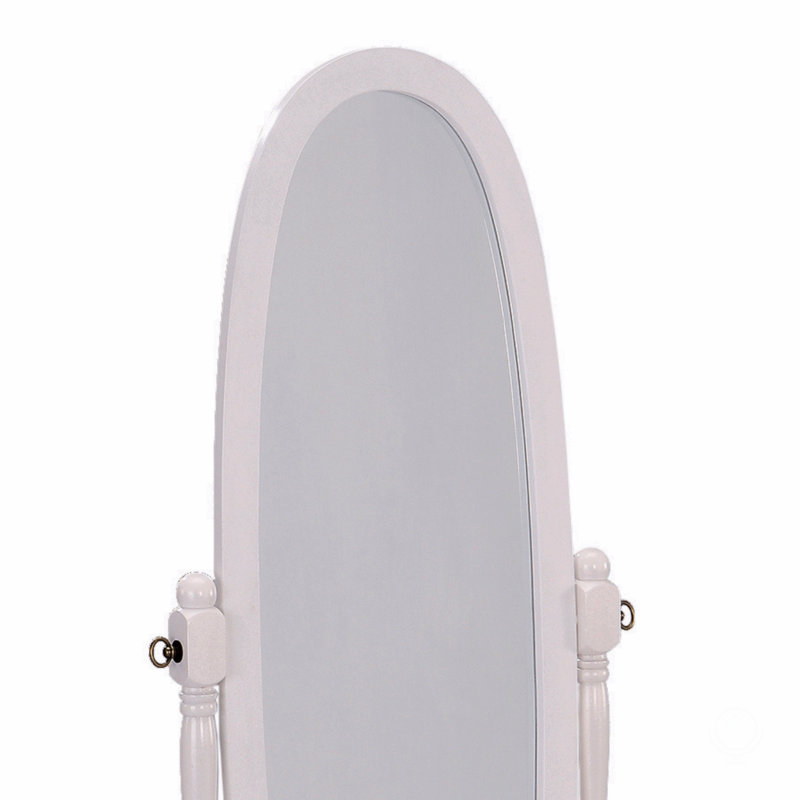 59.25" Tall Standing Wooden Floor Mirror, White