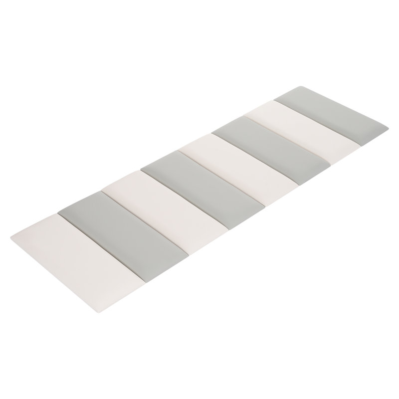 8 panneaux muraux en cuir artificiel, Gris