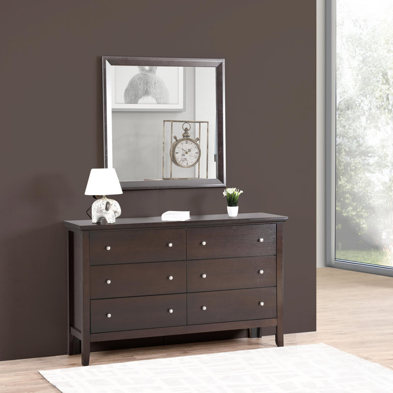 Riverside Solid And Engineered Wood Rectangle Wall Mirror, Espresso