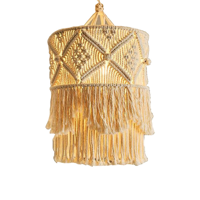 Cotton Drum Lamp Shade in Beige