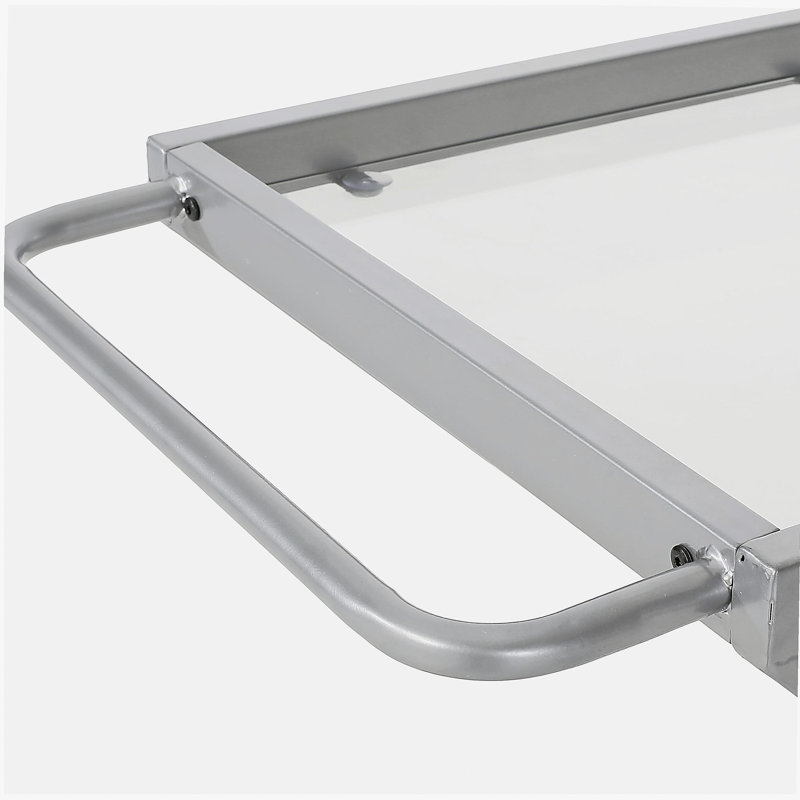 Chariot-bar moderne en forme de Z, équipé de tablettes en verre trempé