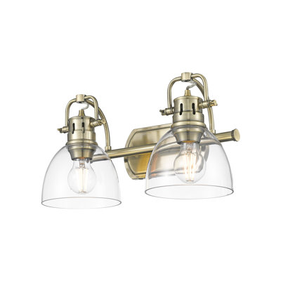 Alberica 2-Light Bath Vanity in Clear Glass