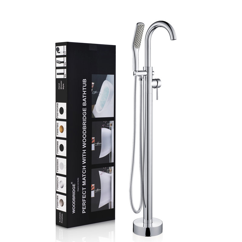 Echo 1 Handle Bathroom Freestanding Tub Filler with Diverter, Chrome