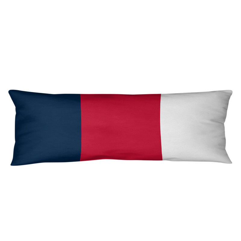 Stripes Medium Polyester/Polyfill Body Pillow, New England Football, Red Mid and White Side