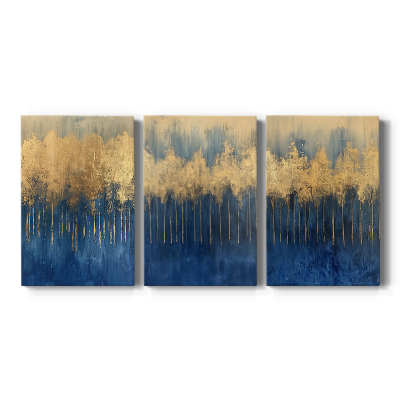 ABSTRACT Series I - Toile tendue sur mesure avec châssis - 3 pièces, H 12 po x l 24 po