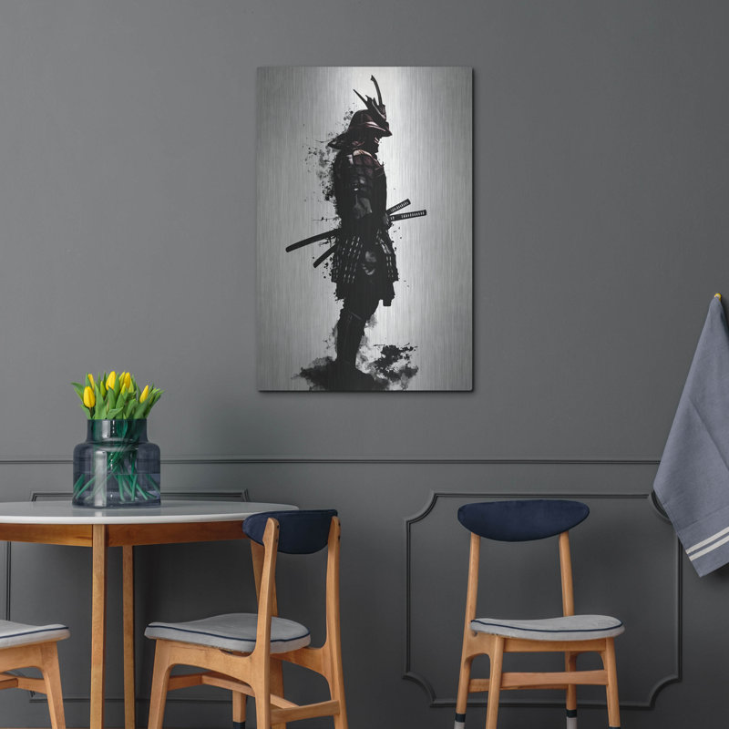 «Armoured Samurai» par Nicklas Gustafsson, art mural en métal, H 36 po x l 24 po