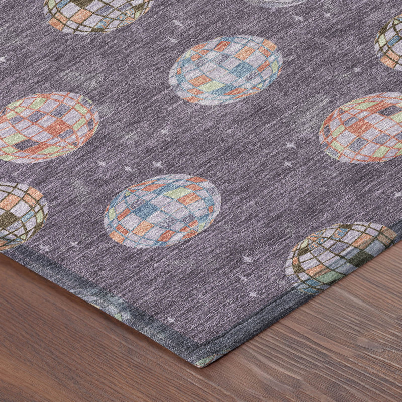 Machine Washable Indoor/Outdoor Chantille ACN2690 Kids Rug, 10' x 14', Plum
