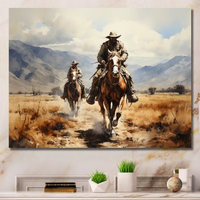 Kemyiah " Cowboy Dusty Trails II " Mixed Media Print