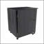 Table de couture pliante 4-en-1 noire 45,67 "avec roues verrouillables - Poste de travail multifonctionnel, table de bout, bureau d'ordinateur et rangement de cuisine avec tablettes, table de machine à coudre roulante pour appartements