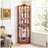 Modern Lighted Glass Display Cabinet with Adjustable Shelves-813185956